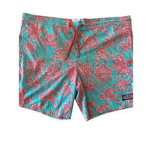 Vineyard Vines Swim Shorts Mens Medium Blue Beach Board Trunks All Over‎ Print